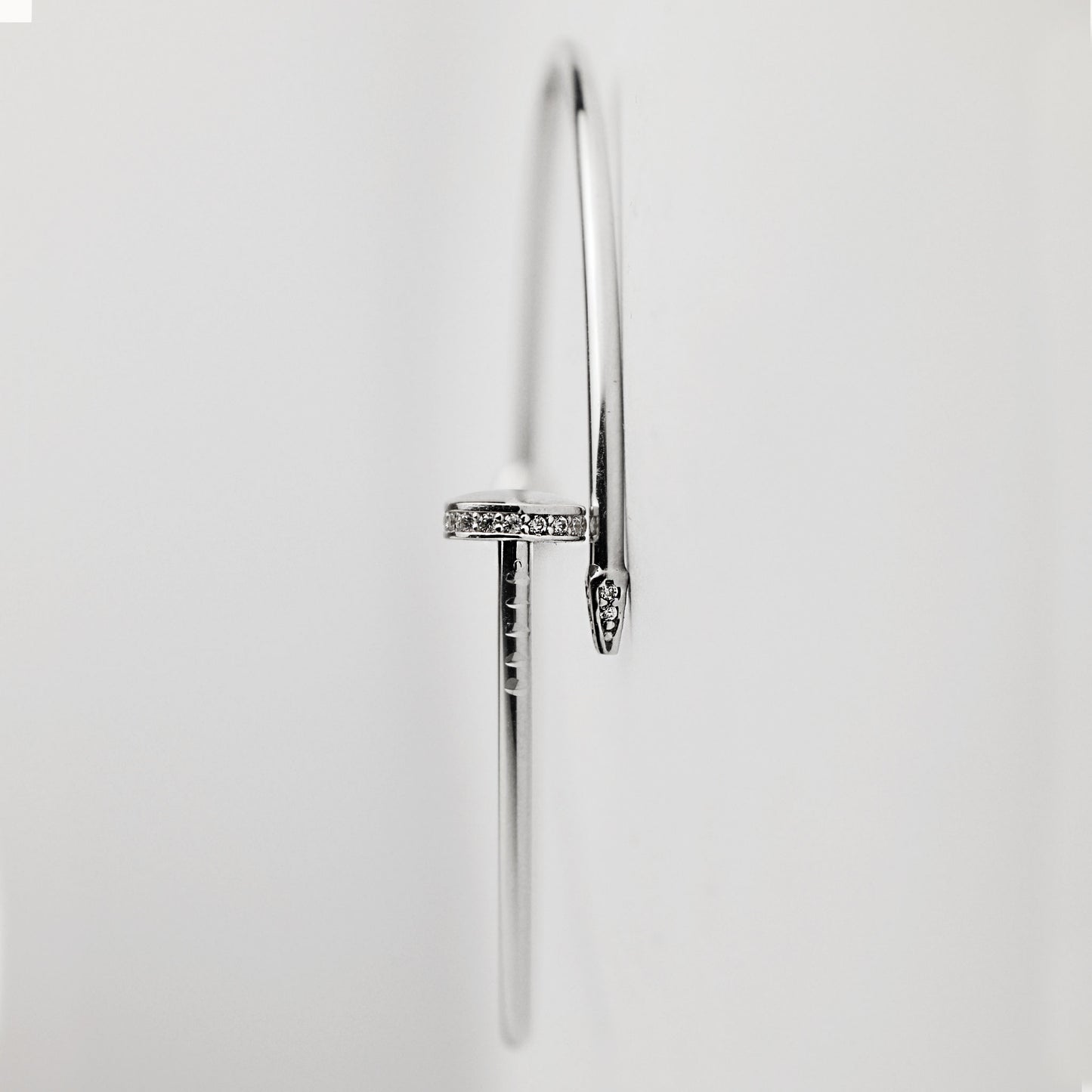 Solid white gold nail bracelet