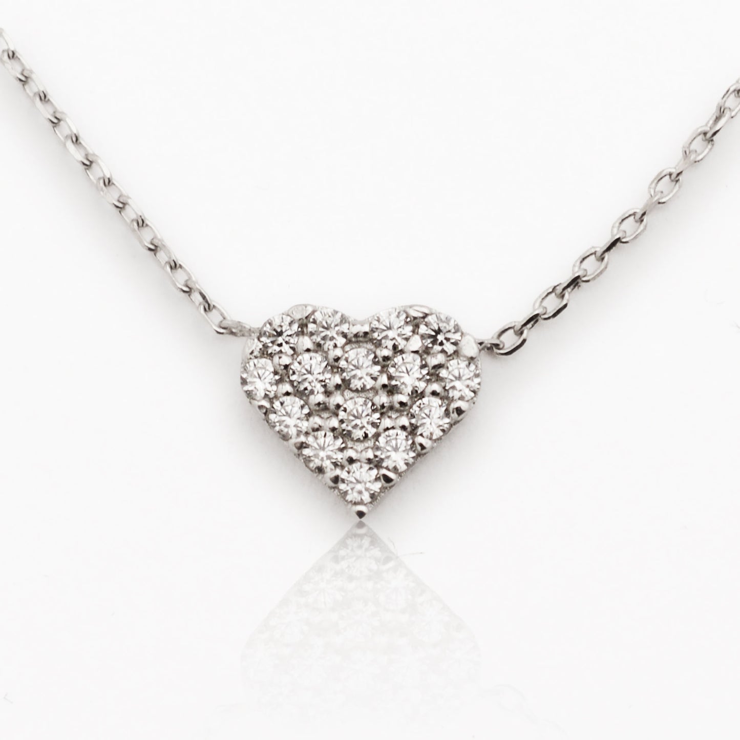 Златно колие от бяло злато - Сърце