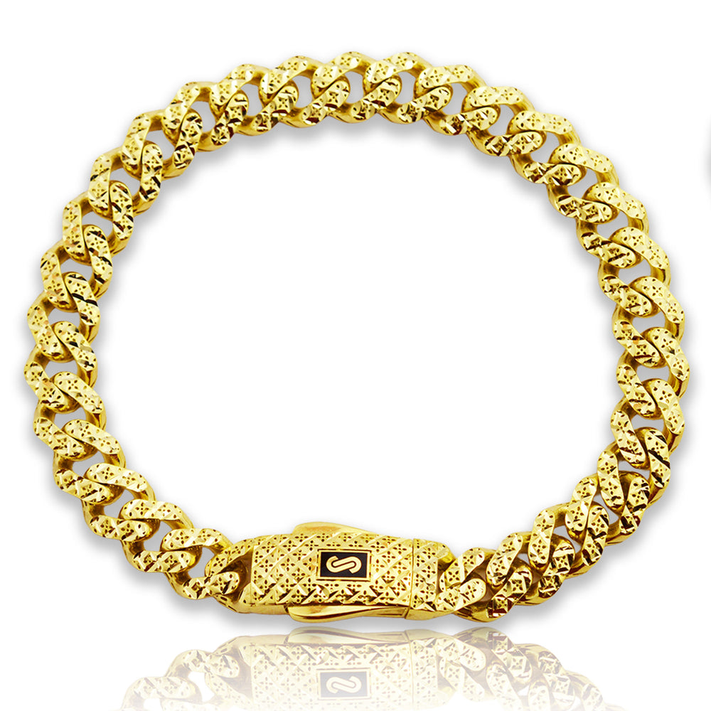 Златна гривна Monaco Chain 14К – 8 мм, жълто злато, 19 см, 9.69 г