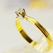 Пръстен от жълто злато и диамант 0.175ct - Yaniko Gold
