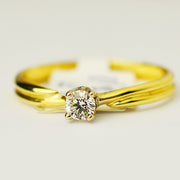 Пръстен от жълто злато и диамант 0.175ct - Yaniko Gold