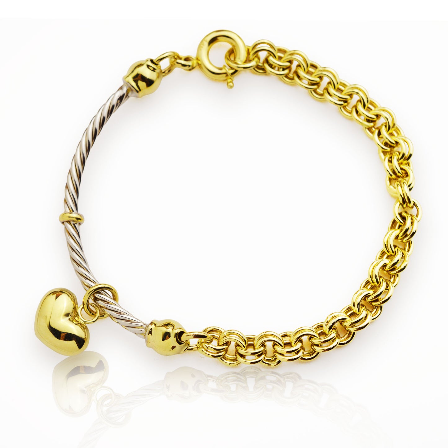 Златна гривна бяло и жълто злато - Yaniko Gold