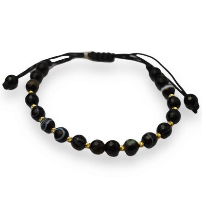 Злато на черен конец с оникс - Yaniko Gold