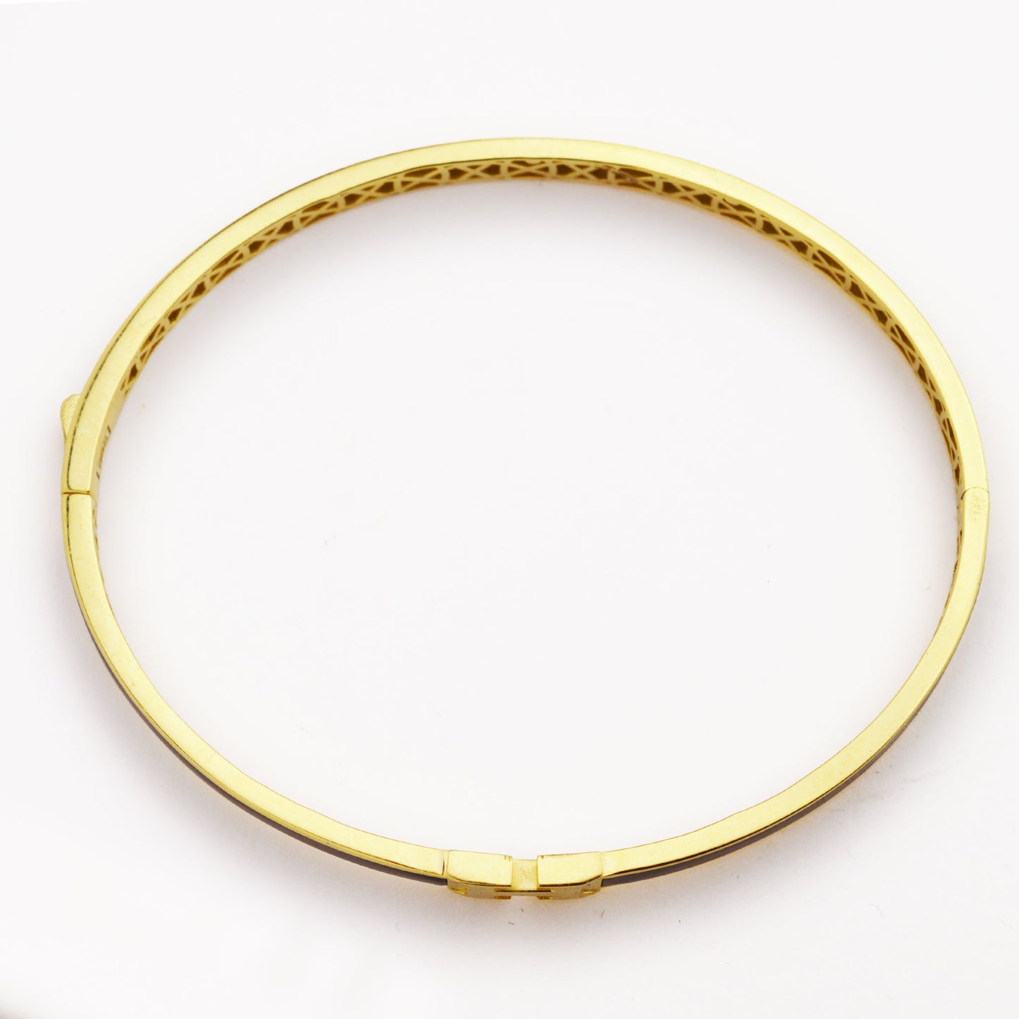 Златна твърда гривна - Hermes