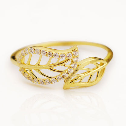 Български златен пръстен - Листо - Yaniko Gold