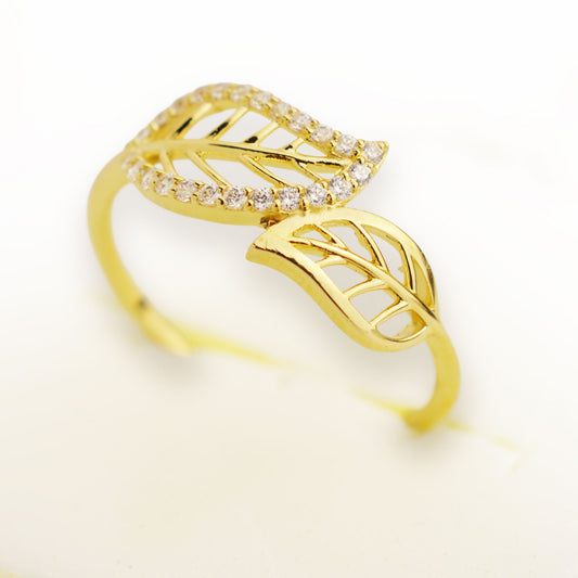 Български златен пръстен - Листо - Yaniko Gold