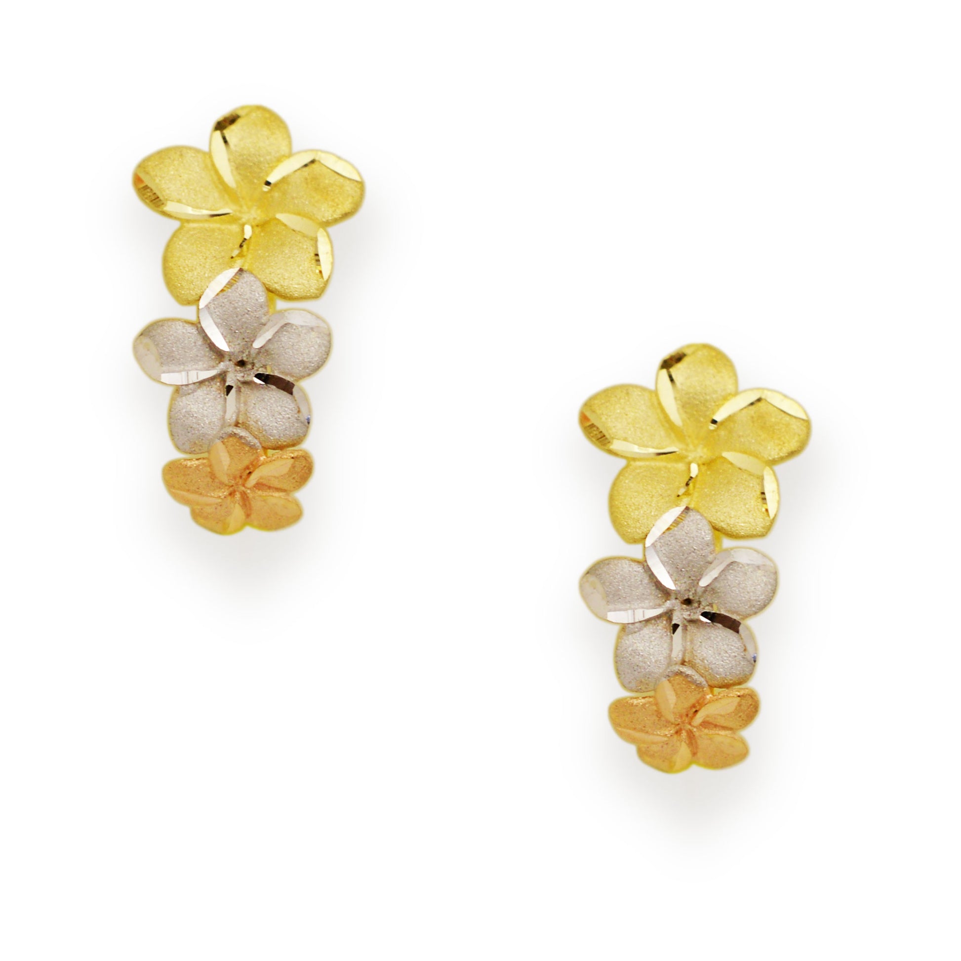 Златни обици бяло, жълто и розово злато - Yaniko Gold