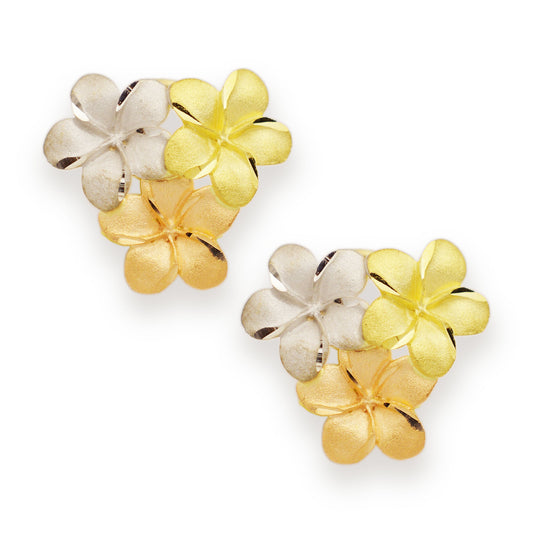 Златни обици бяло, жълто и розово злато - Yaniko Gold