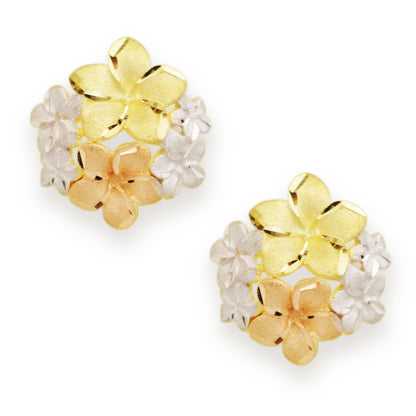 Златни обици бяло, жълто и розово злато - Yaniko Gold