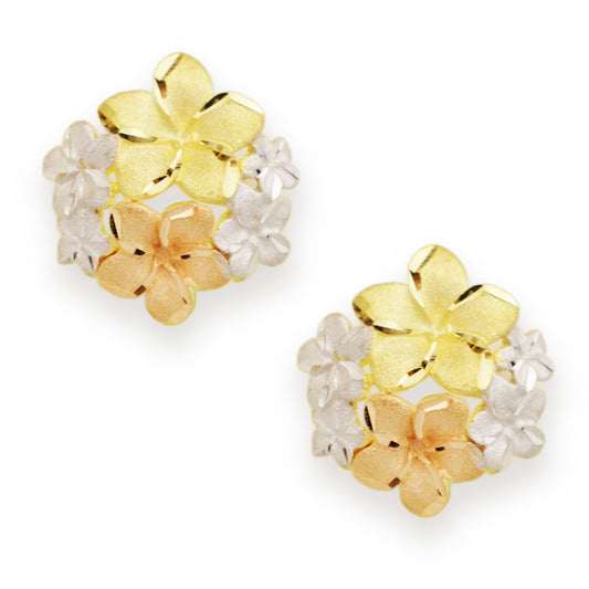 Златни обици бяло, жълто и розово злато - Yaniko Gold