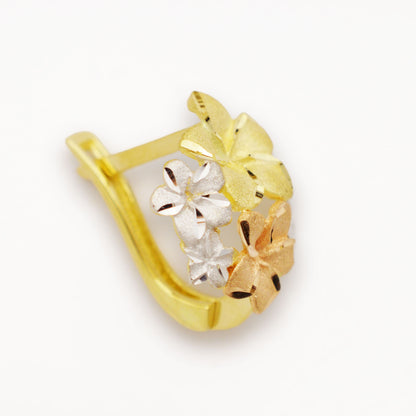 Златни обици бяло, жълто и розово злато - Yaniko Gold