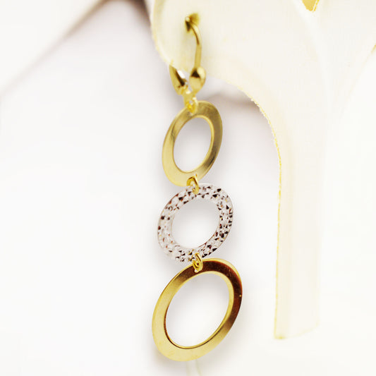 Златни висящи обици - Yaniko Gold