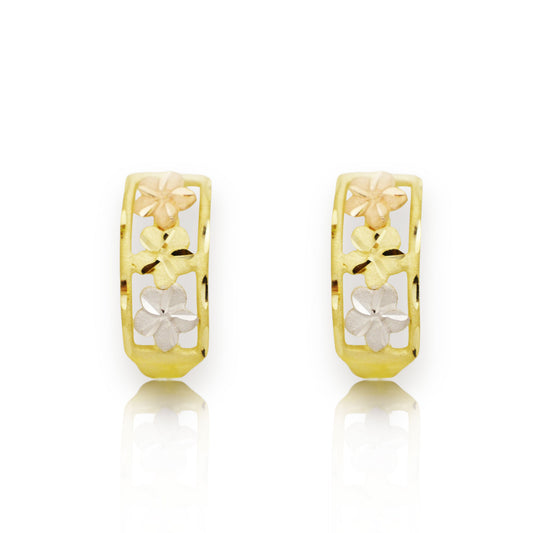 Златни обици бяло, жълто и рзово злато - Yaniko Gold