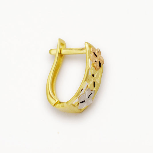 Златни обици бяло, жълто и рзово злато - Yaniko Gold