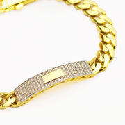 Златна плътна гривна Yaniko Gold
