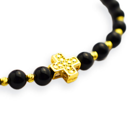 Gold on black thread