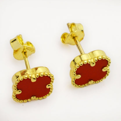 Златни обици на винт -  Van Cleef (0.7см)
