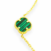 Златна гривна Clover с малахит - Yaniko Gold