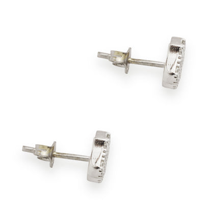 Златни обици от бяло злато - Ръката на Фатима