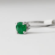 Пръстен от бяло злато с изумруд 0.44ct. - Yaniko Gold