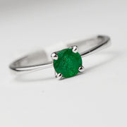 Пръстен от бяло злато с изумруд 0.44ct. - Yaniko Gold