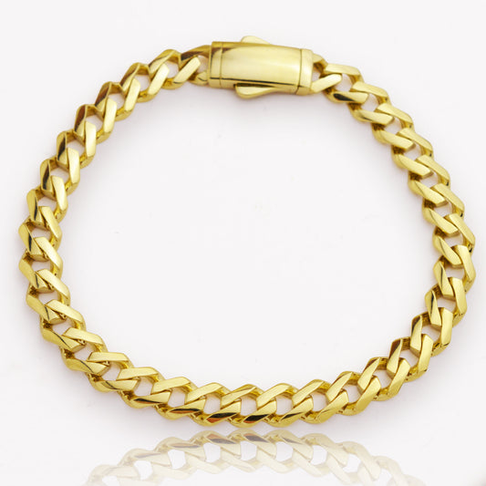 Златна плътна гривна