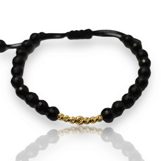 Злато на черен конец с оникс - Yaniko Gold