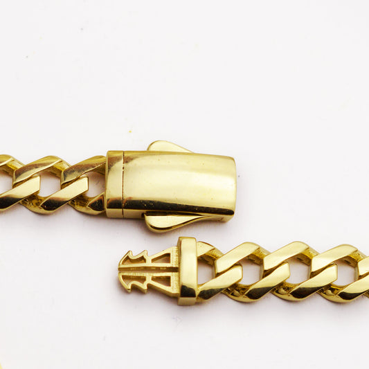 Златна плътна гривна