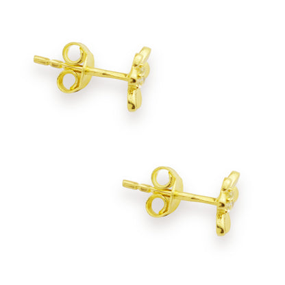 Златни обици на винт - Детелина