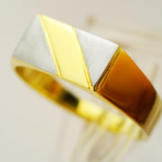 Мъжки пръстен от бяло и жълто злато - Yaniko Gold
