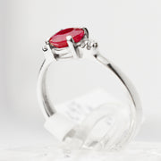 Пръстен от бяло злато с рубин 0.97/0.025ct - Yaniko Gold