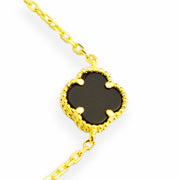 Златна гривна Clover с оникс - Yaniko Gold