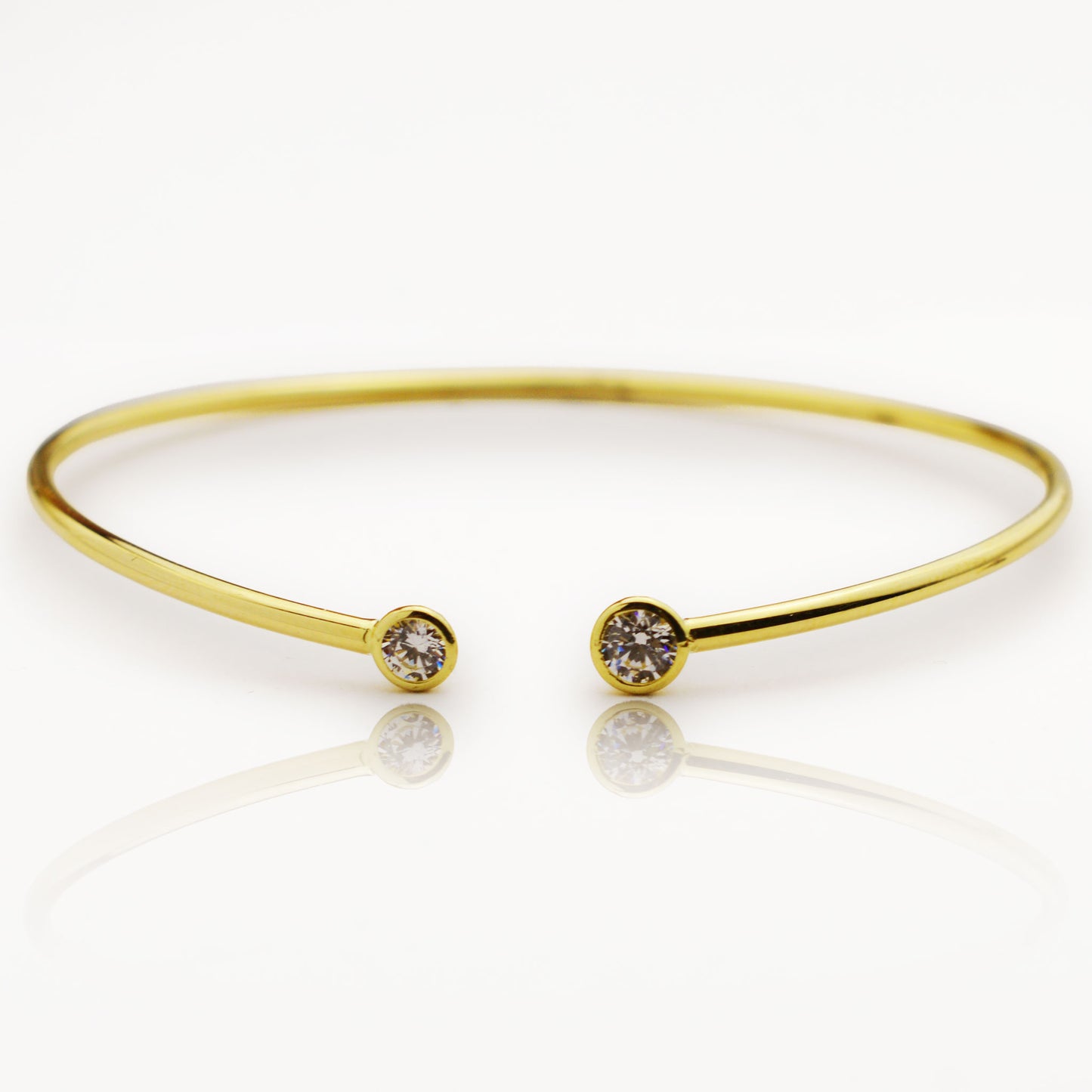 Златна твърда олекотена гривна - Yaniko Gold