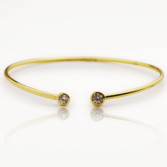 Златна твърда олекотена гривна - Yaniko Gold