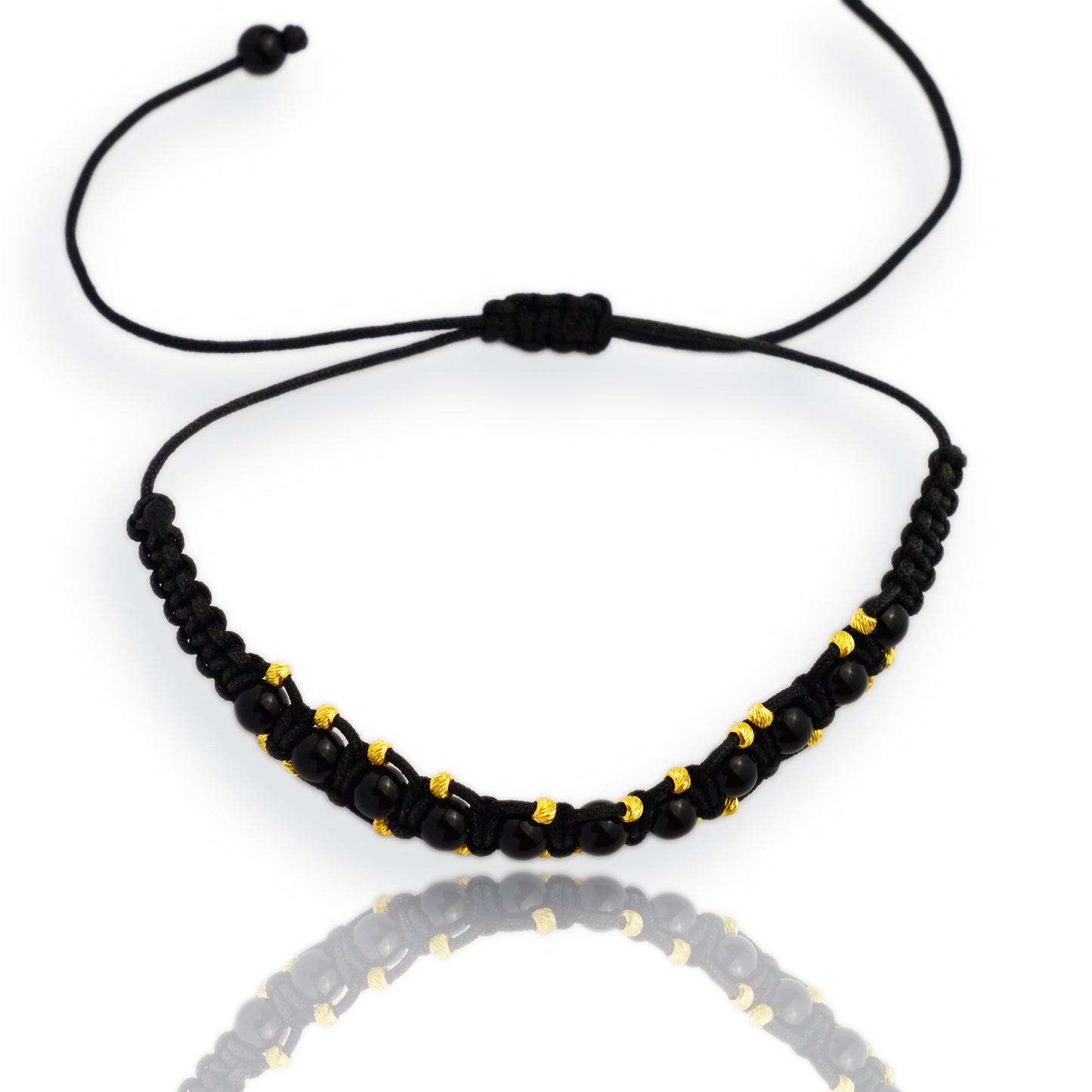 Gold on black thread