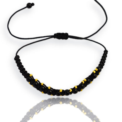 Gold on black thread