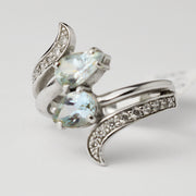 Пръстен от бяло злато с аквамарин 1.34ct Yaniko Gold