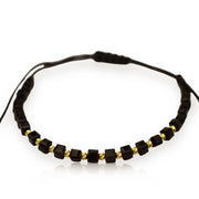 Gold on black thread with onyx